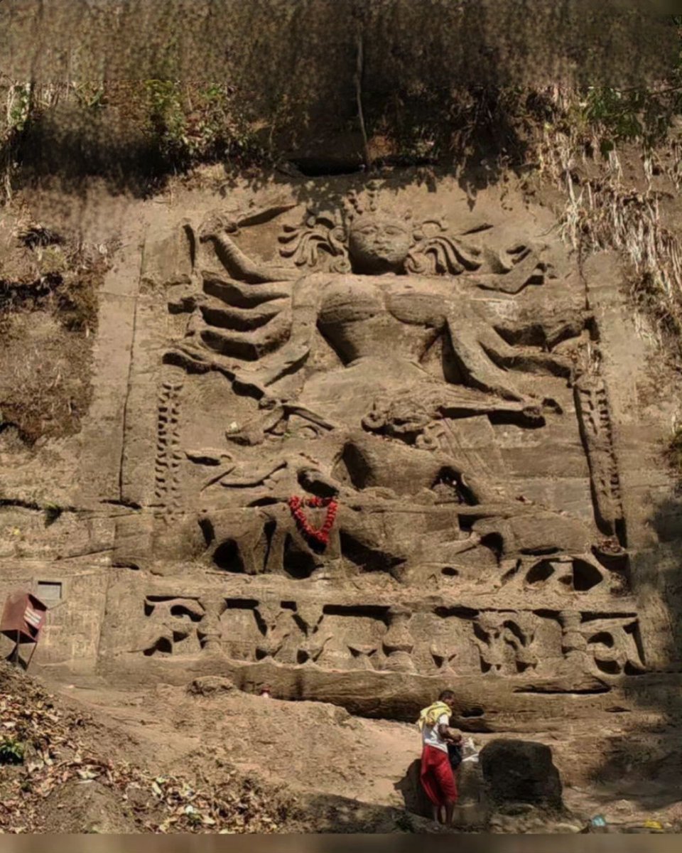 The history of others is written on paper, our history is engraved on stones. See Giant stone carving of Goddess Maa Durga in Chabimura, Tripura. Jai Mata Di ❣️