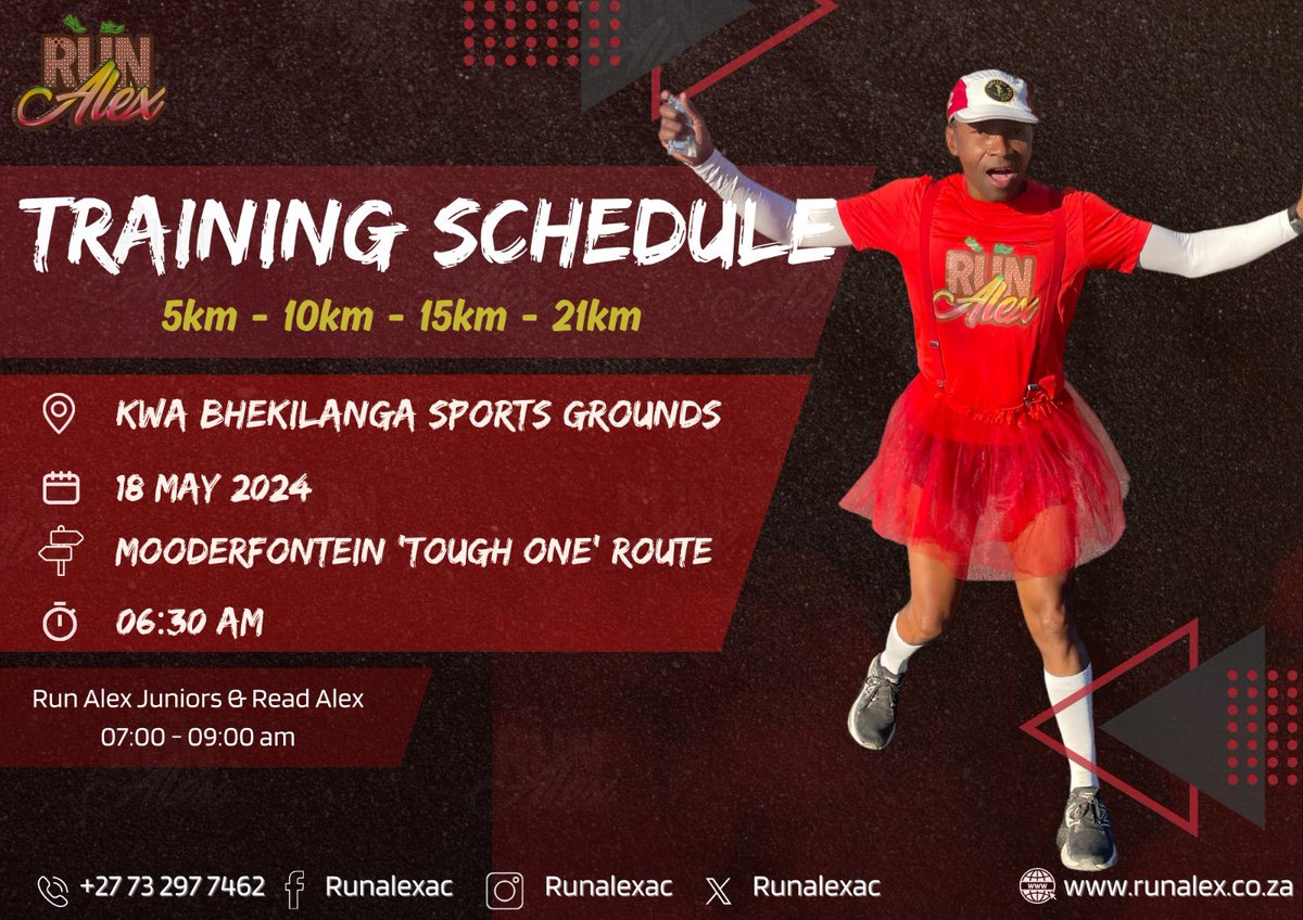TRAINING SCHEDULE! This weekend, we're tackling the formidable Modderfontein 'Tough One' route! Missed the Modderfontein Half Marathon? No worries, join us for another round of fitness, fun and a chance to conquer the challenge! We hope to see you there! #Watermelongang🍉