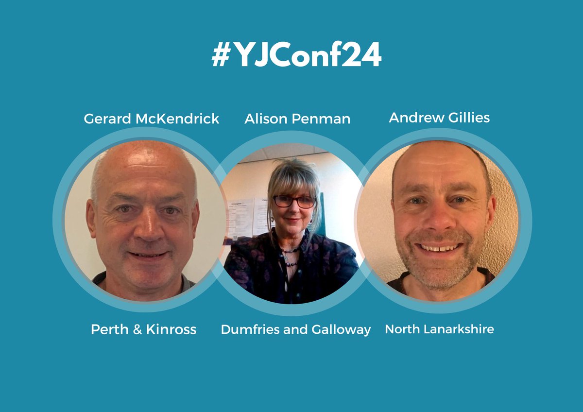 Wednesday at #YJConf24 we are looking forward to hearing from: - Gerard McKendrick - Perth & Kinross - Alison Penman - Dumfries and Galloway - Andrew Gillies - North Lanarkshire Lightning Talk & Panel Discussion on Implementing change, a view from three local authorities.