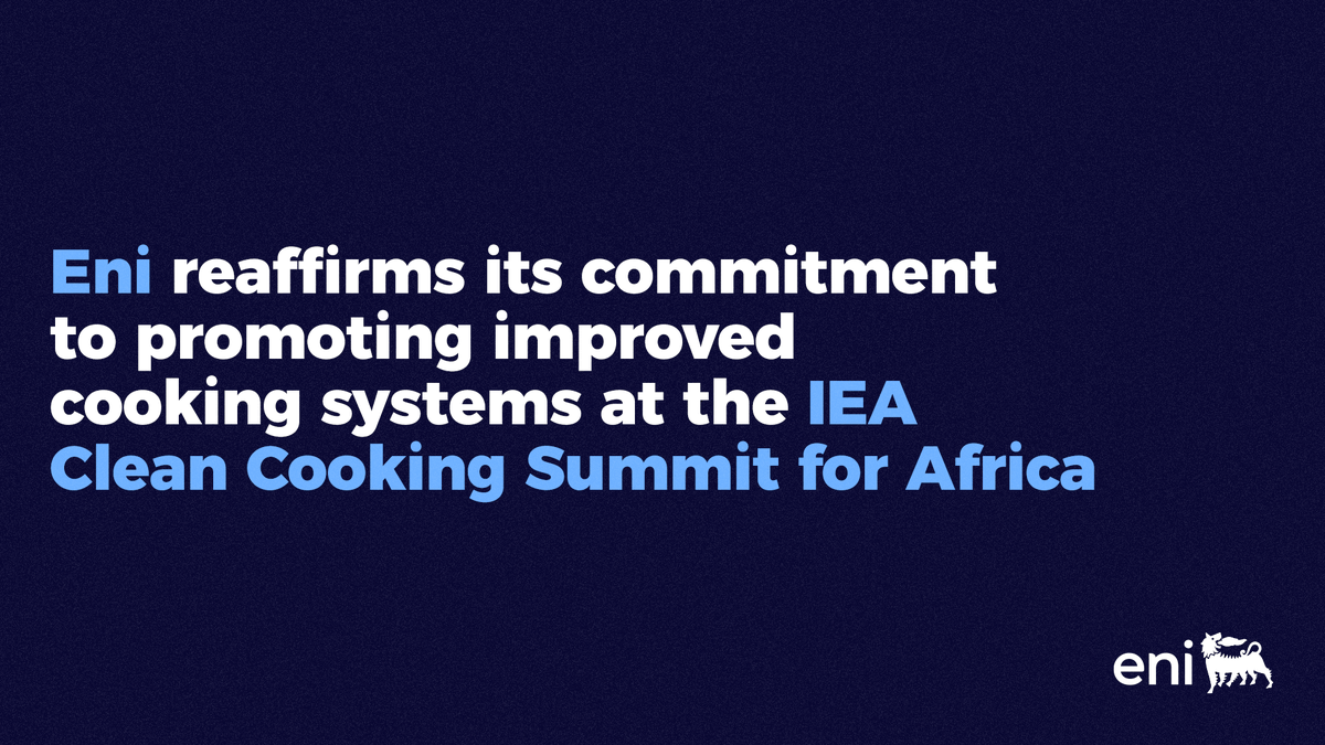 Proud to reaffirm our commitment at the @IEA Clean Cooking Summit. #Eni pledges to provide advanced cookstoves to 10M people by 2027 and 20M by 2030 👉bit.ly/3wC7UJk