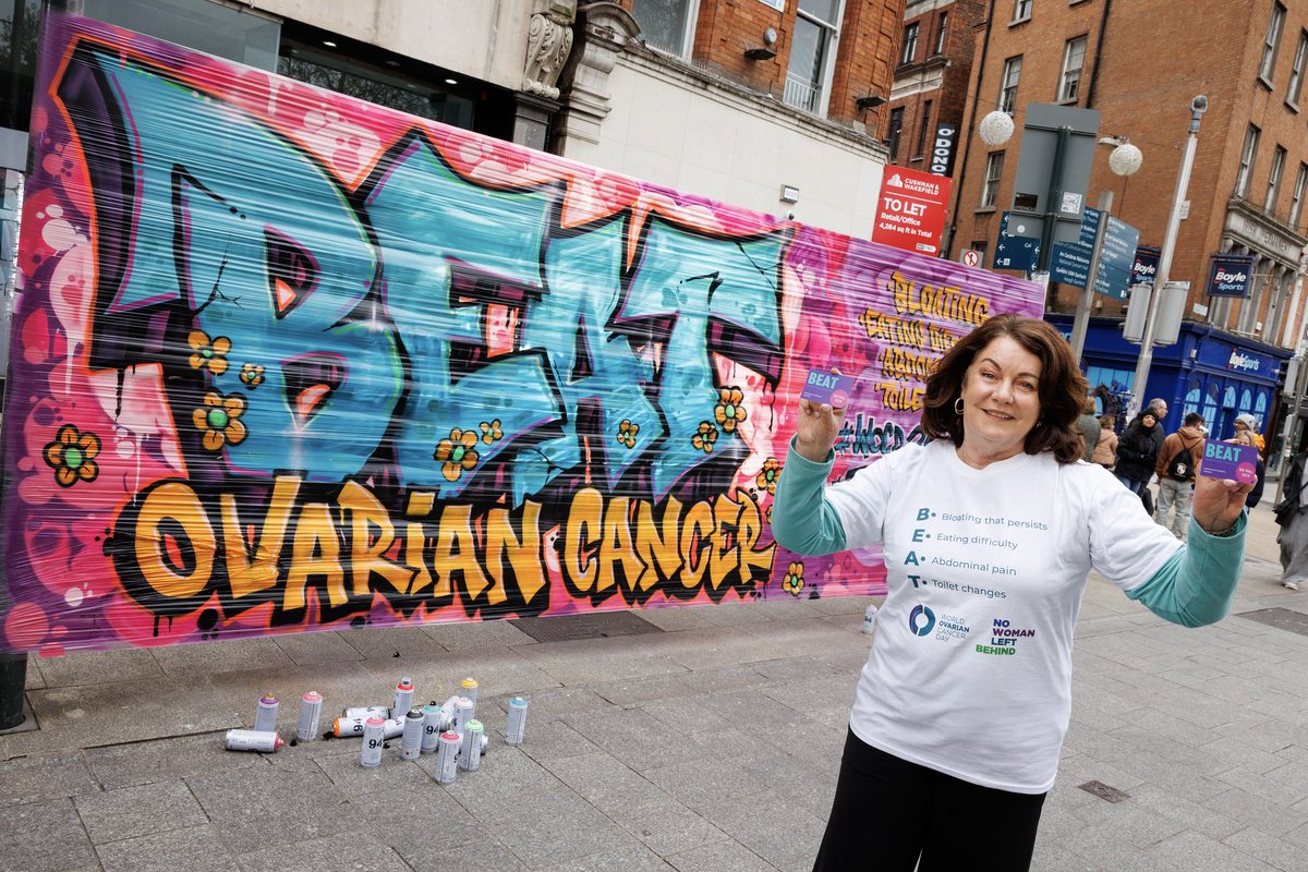 Helping to spread awareness on Grafton St. Dublin for #WOCD2024. One way of trying to come to terms with my own Stage 4 diagnosis. Know the symptoms. Could save a life @OvaCare @BreakthroCancer @ThanksCancer