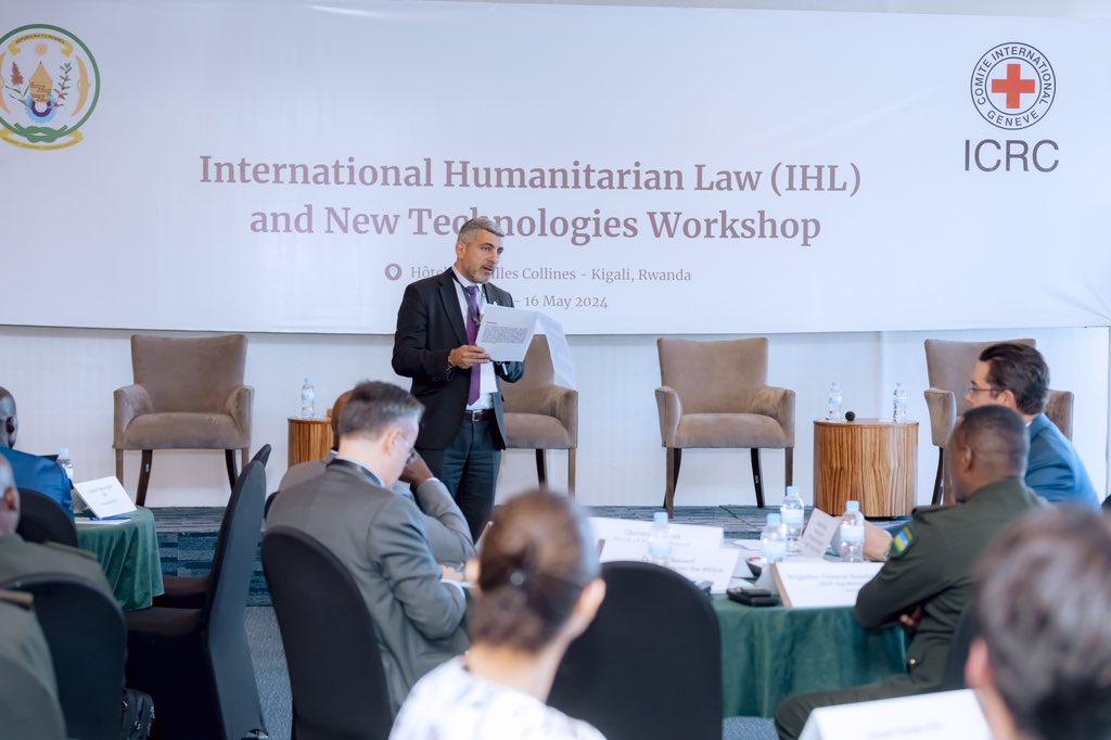 ICRC_rw's tweet image. During the workshop on International Humanitarian Law #IHL & New Technologies that kicked off today in #Rwanda, @PYoussefICRC urged participants to adapt #humanitarian legal frameworks to modern challenges & foster collaboration to protect human life & dignity.
#IHL
#IHLNewTech