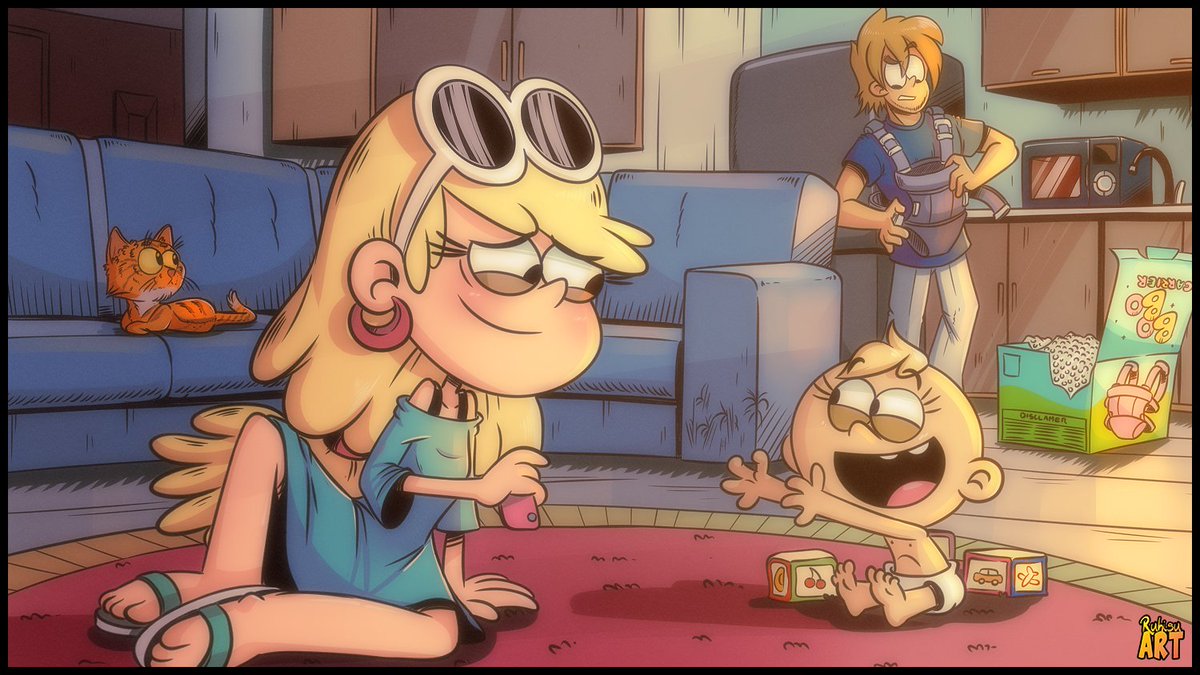 No more photos, it's cuddling time #TheLoudHouse #LeniLoud #originalcharacter #Nickelodeon #fanart #myart #digitalart #cartoonart #artistontwitter