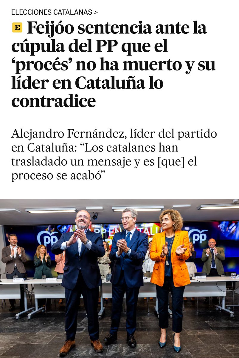 A Feijóo le molesta que los catalanes hayan hablado de forma tan clara votando a @socialistes_cat: quieren abrir una nueva etapa. La política del reencuentro y diálogo de @sanchezcastejon funciona. Su política de crispación solo le funciona a él para su supervivencia en el PP.