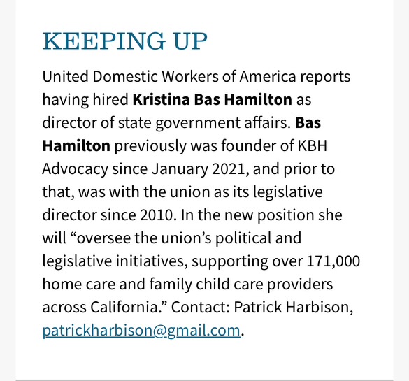 Leading the legislative & political programs for @udw_union - one of the state's most active and powerful labor orgs - HELL F*ing YES! What a privilege to rep 171,000 IHSS & child care providers in 39 counties 🙏 We have jobs to transform & elections to win... let's go!