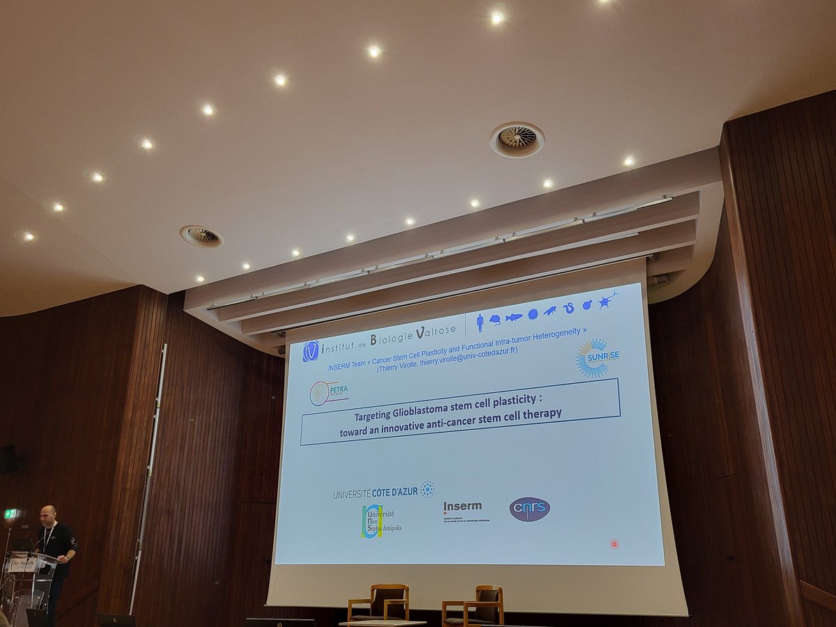 PETRA Network (@network_petra) on Twitter photo Last session with 4 nice talks:
-Marie-Catherine Tiveron, <a href="/IBDMmarseille/">IBDM</a>, on a new mouse model of glioblatoma
-Oana Chever, on peritumoral white matter
-<a href="/eddpasquier/">Eddy Pasquier</a>, <a href="/crcm_marseille/">CRCM - Cancer Research Centre of Marseille</a>, on drug repositioning
-thierry virolle, <a href="/ircaninstitute/">IRCAN</a>, on glioblastoma stem cell plasticity Last session with 4 nice talks:
-Marie-Catherine Tiveron, <a href="/IBDMmarseille/">IBDM</a>, on a new mouse model of glioblatoma
-Oana Chever, on peritumoral white matter
-<a href="/eddpasquier/">Eddy Pasquier</a>, <a href="/crcm_marseille/">CRCM - Cancer Research Centre of Marseille</a>, on drug repositioning
-thierry virolle, <a href="/ircaninstitute/">IRCAN</a>, on glioblastoma stem cell plasticity