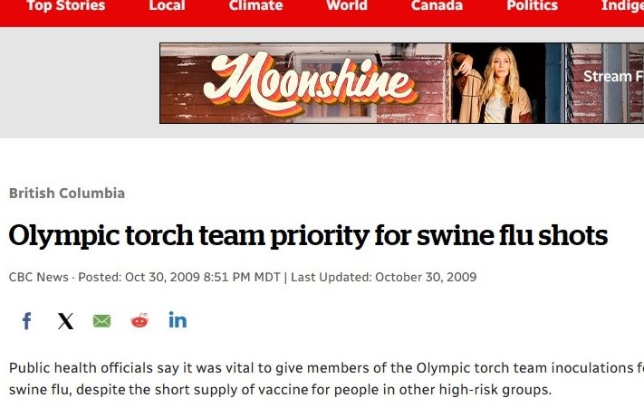 For those that say the CAF has always mandated Vaccines. Vancouver 2010 Olympics, threat of H1N1 (Swine) Flu becoming a pandemic was forecasted. CAF members in support were highly pressured to take the Vax. Those refusing were required to see the Commander. There was no Vax…