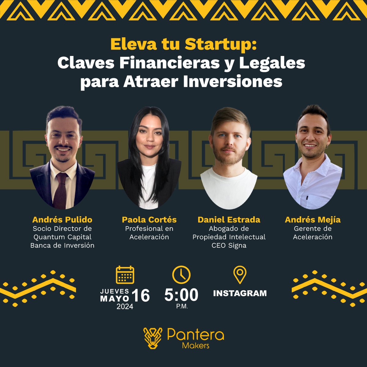 ⚡️4 grandes del ecosistema emprendedor se juntan para brindarte las claves financieras y jurídicas que necesitas para potenciar tu startup. 😎
Conéctate este próximo jueves 16 de mayo a la 5 pm en nuestro live de Instagram ✔️
 ¿Tienes preguntas?
Compártelas en los comentarios ⚡️