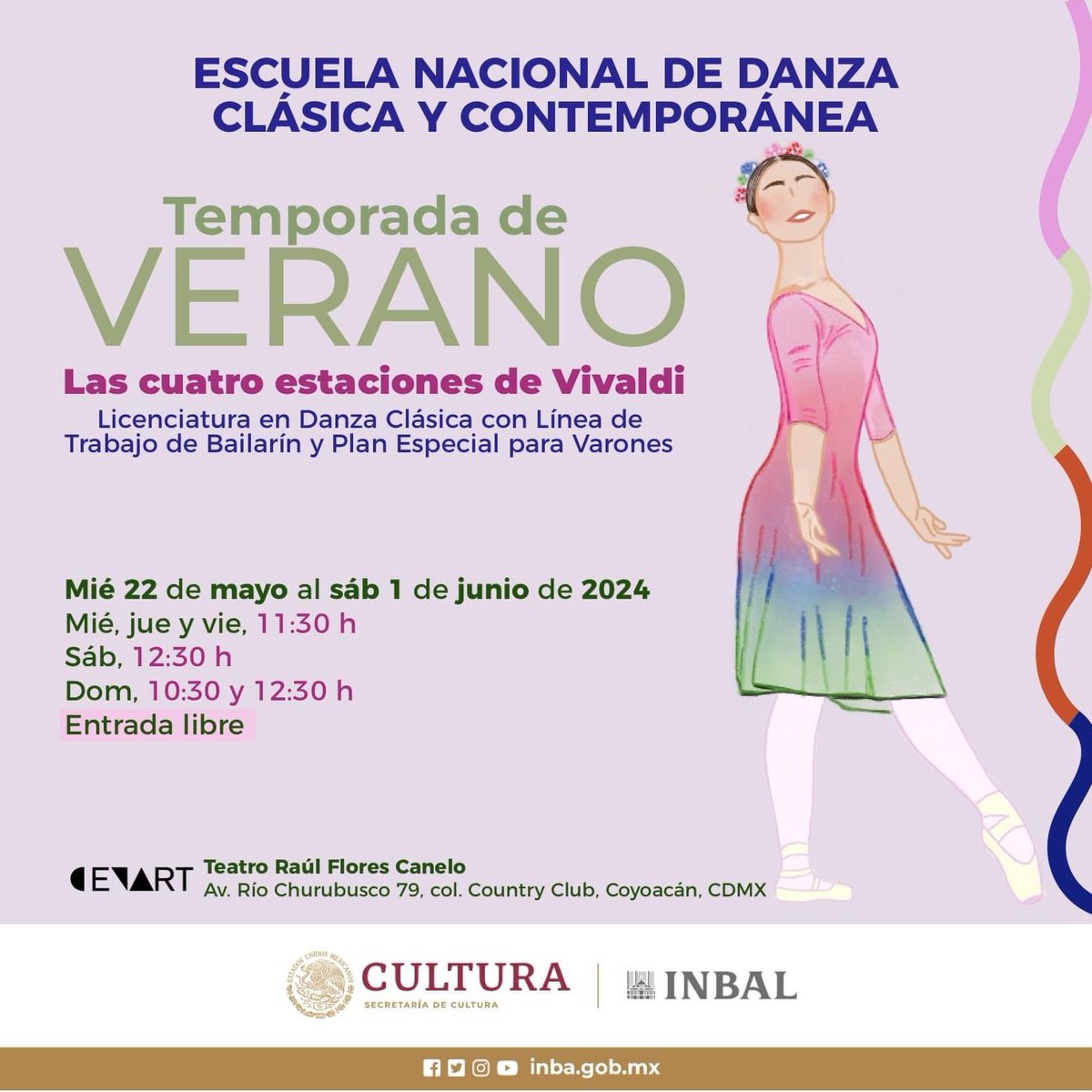 Las y los estudiantes de la Licenciatura en Danza Clásica #ballet Línea de Trabajo de Bailarín y Plan Especial para Varones de nuestra escuela @endcc te invitan a Temporada de Verano en el @cenartmx 
#danza #danzaclasica #endcc Llega temprano, hay estacionamiento #entradalibre