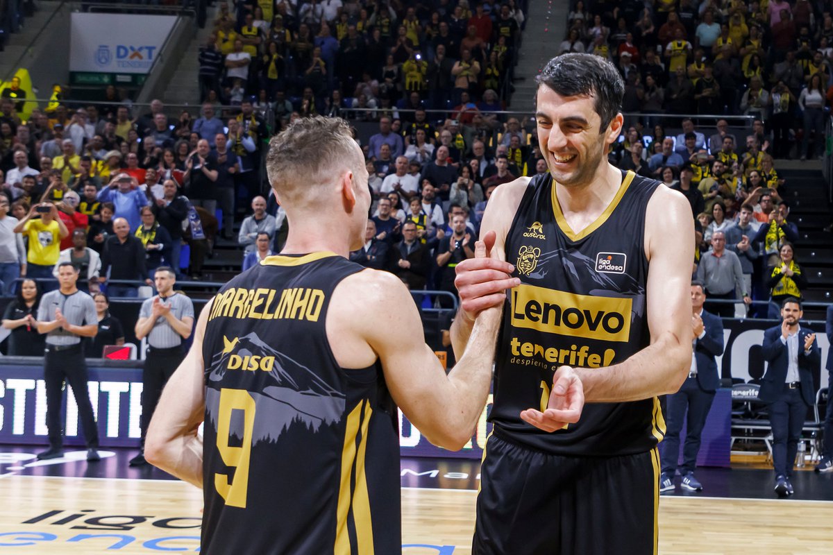 😍 Una pareja de oro ‼️➡️ acortar.link/GBNwWV 👌 @gioshermadini y @Huertas09, en el primer y segundo 'Mejor Quinteto' de la #ACB 💛🖤 #VamosCanarias #LenovoTenerife