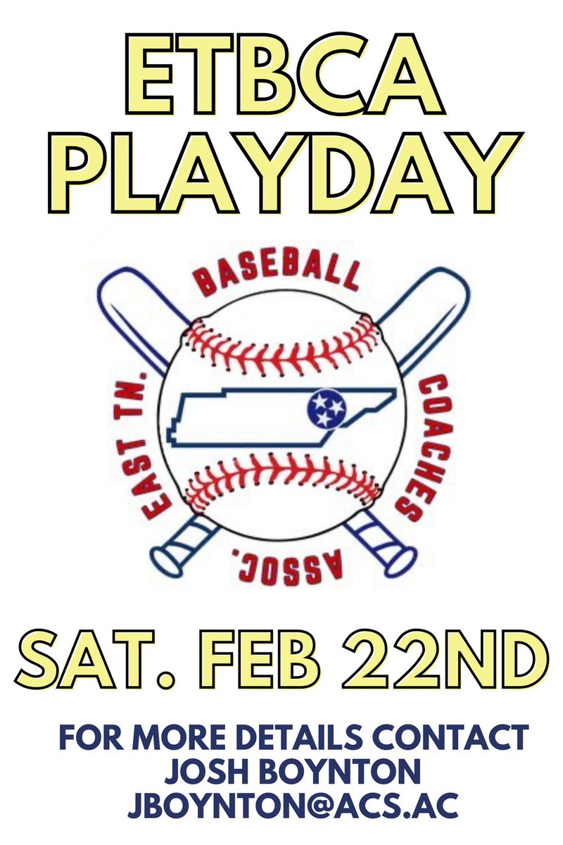 ETBCA Playday will take place on Saturday, Feb. 22nd. We will offer both JV and Varsity. Reach out for more information or to sign up.