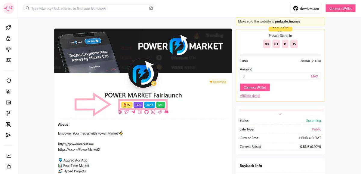 👉Congratulations to the POWER MARKET team for fulfilling the requirements and receiving the #Pinksale #Safu badge. 🔥 The Safu badge is one of many safety features projects can utilize at Pinksale protecting investors. 🚀 Check them out below: pinksale.finance/launchpad/bsc/… #BSC