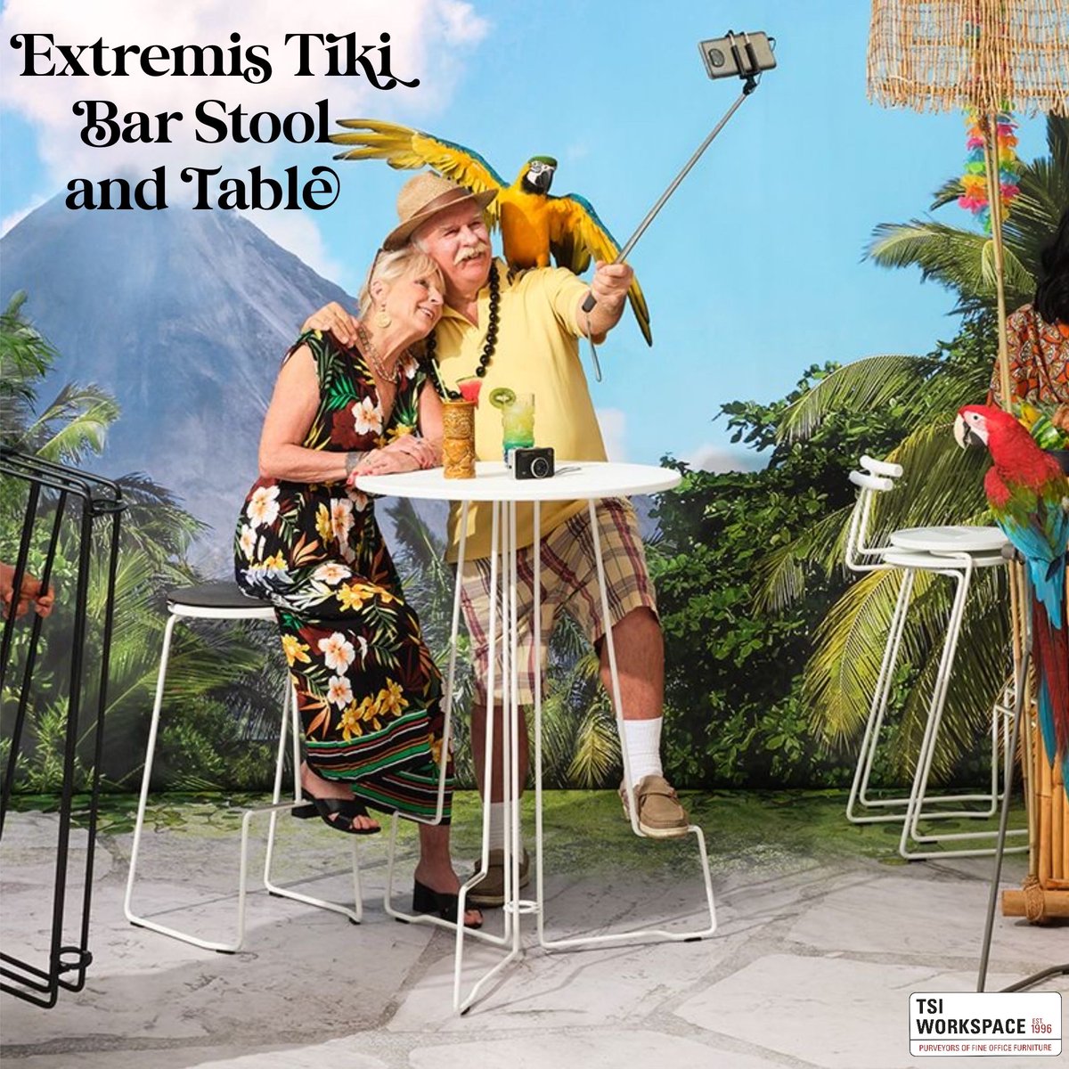 Extremis Tiki Bar Stool and Table

This alluring table and stool await you, along with a fine, refreshing cocktail. Tiki is aperitif 2.0: a modern twist on the high-top café setting

bit.ly/3o1iPIa

#furniture #commercialfurniture #designerfurniture