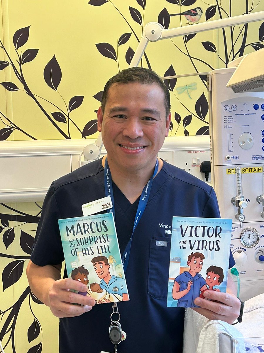 Our lovely Midwife, Vince Rosales at the Ulster Hospital inspires many people, including a former teacher who has even written a book influenced by him! 📖 How wonderful ❤️