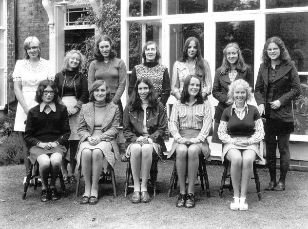 Repton's 6th Form girls in 1973. The first two girls joined the School in 1970, and others soon followed - often the daughters of masters or the sisters of boys already here.  By 1977, there were 43 girls on roll. The Abbey, our first boarding house for girls, opened in 1979.