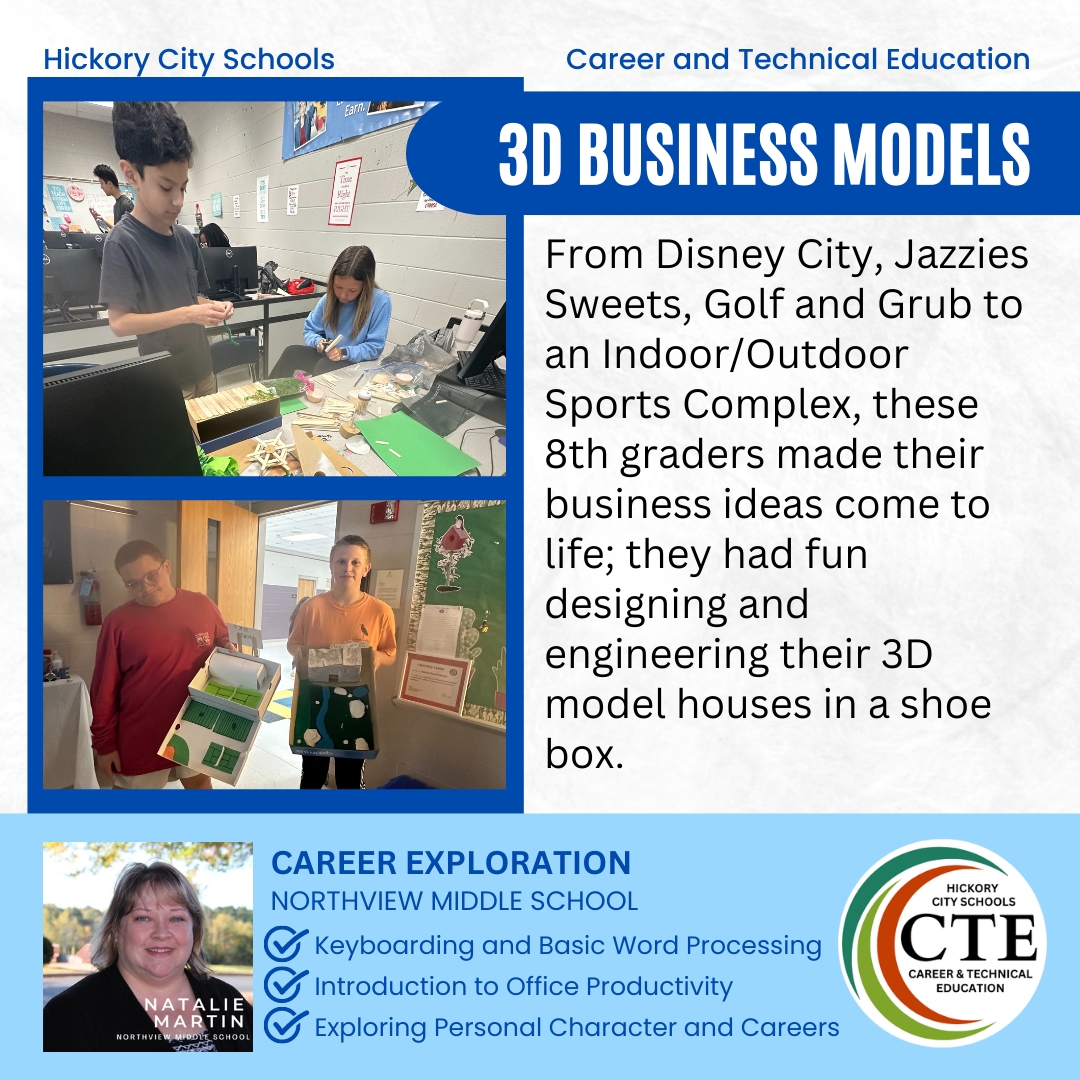 Hands-on learning increases student engagement and knowledge retention. It fosters the development of problem-solving and critical thinking skills. It improves student’s social skills and motivates them while creating tangible outcomes.
#ctefornc #HickoryCitySchools