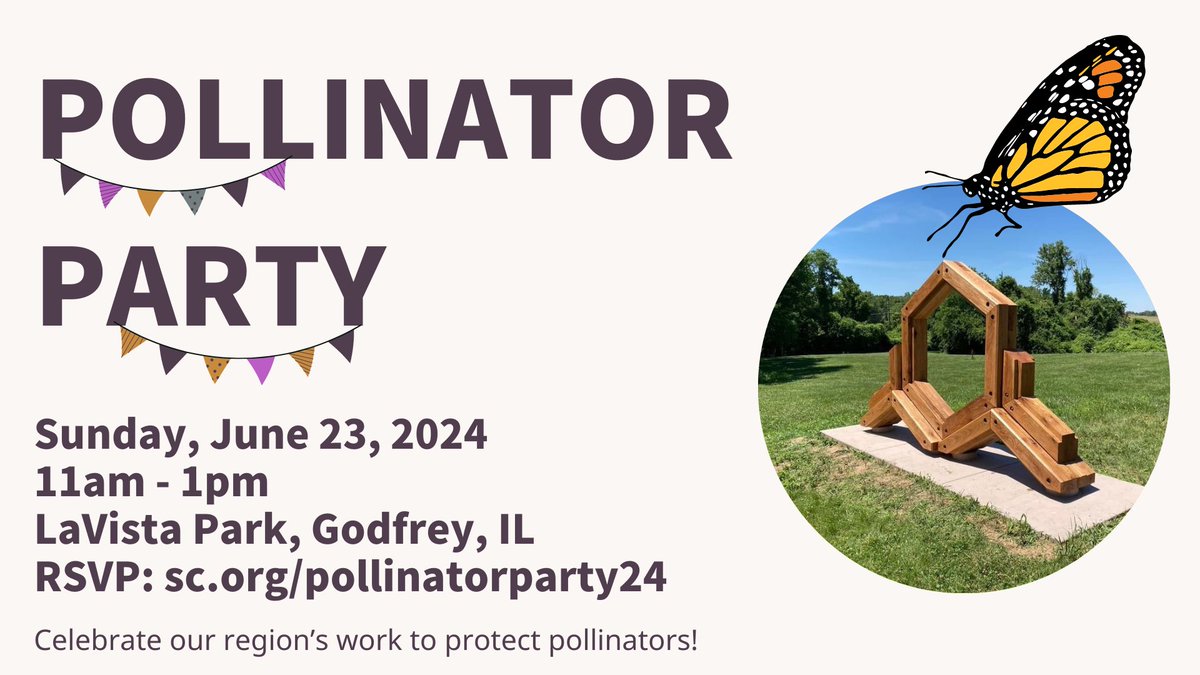 We hope to see you at our Pollinator Party on Sunday! Join us at La Vista Park to celebrate the Riverbend's work to stop the decline of Monarchs &amp; other pollinators—it'll be fun for the whole family!🌱🐝

RSVP➡️ sc.org/pollinatorpart…