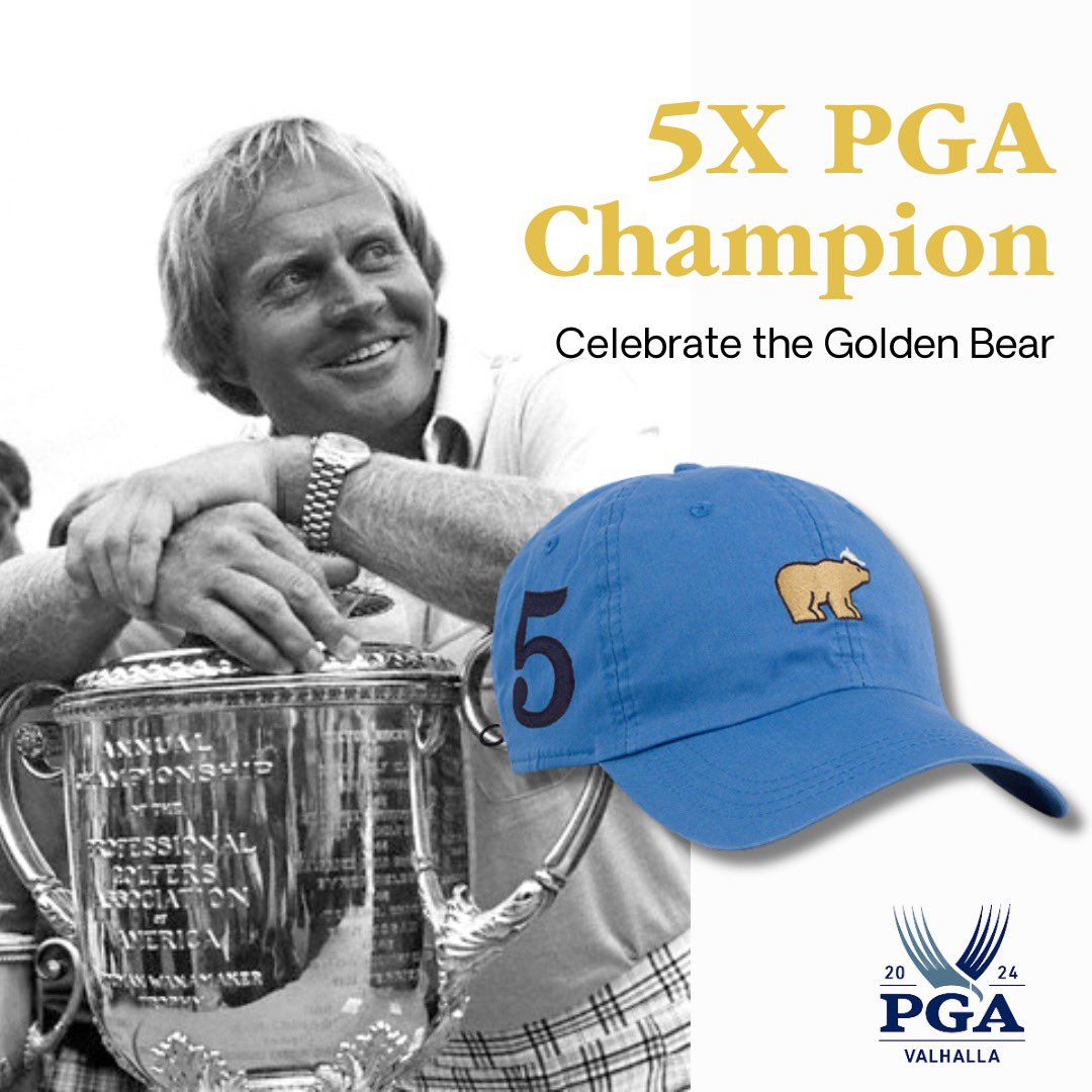 NicklausCo's tweet photo. Celebrate the Golden Bear, 5-time PGA Champion, with the exclusive Jack Nicklaus™ Headwear Collection by Ahead! Gear up for the 2024 PGA Championship at Valhalla. Explore the Jack Nicklaus/PGA Collection and elevate your golf look this week! 

https://t.co/0HZWgvBFj5 https://t.co/1OHi5BSKms