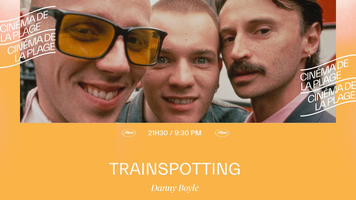 🏖️ Ce soir au #CinémaDeLaPlage… #Trainspotting, un véritable phénomène en Grande-Bretagne, appuyé par une B.O. exceptionnelle (Lou Reed, Iggy Pop, Blur, Pulp) mais aussi le film culte qui a révélé Ewan McGregor au grand public, est à voir et à revoir en copie restaurée 4K !…