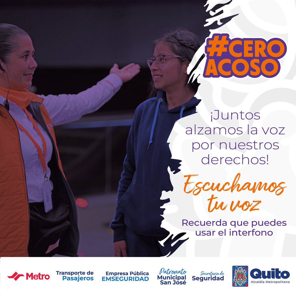 🚇 #ElMetroDeQuitoRenace | En todas nuestras unidades le decimos: ✖️No al acoso ✖️No a la violencia ¡Juntos podemos combatir esta problemática! #CeroAcoso #QuitoRenace