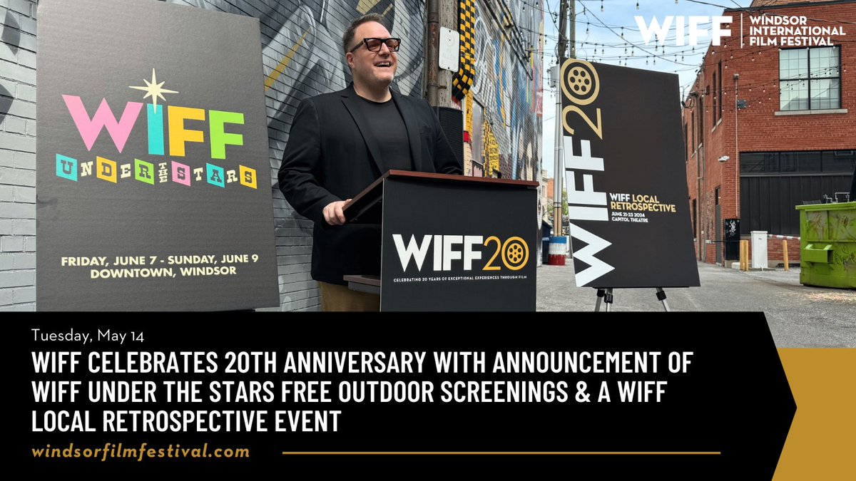 It's WIFF's 20th Anniversary 🍿🎉 We're proud to be kicking off the celebrations with two great events: ✨ WIFF UNDER THE STARS 🎥 WIFF LOCAL RETROSPECTIVE Learn more and discover the schedule: windsorfilmfestival.pulse.ly/nbhxwcprsr