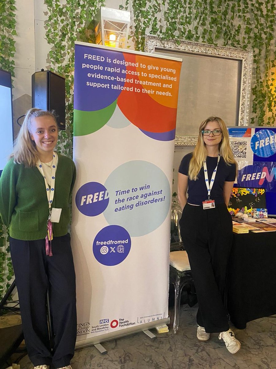 Today Lucy (FREED PhD student) & Olivia (SLaM FREED assistant psychologist) are at the @MaudsleyNHS Strategy in Action event about how research is a catalyst for change - something the FREED team are all about!