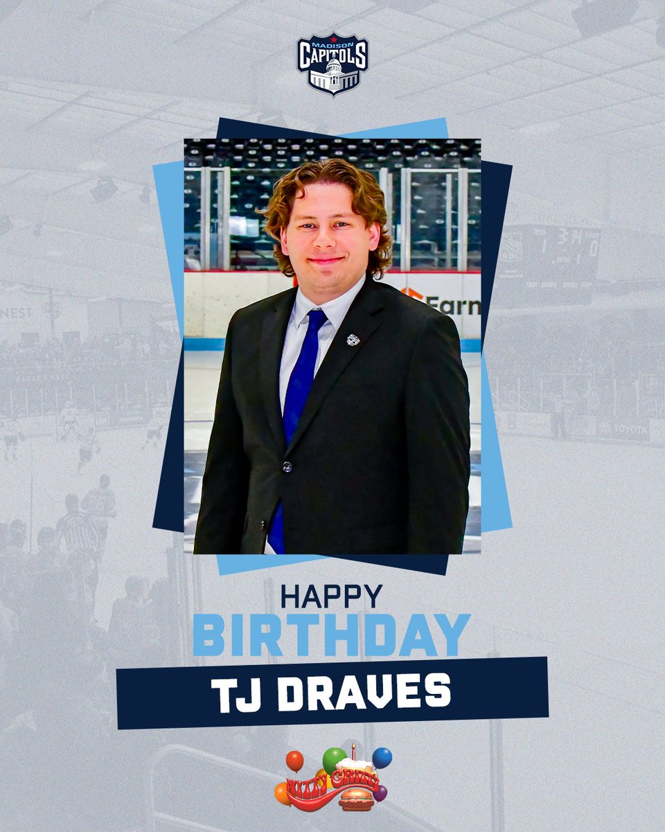 The Capitols and @OfficialGritty would like to wish Account Executive TJ Draves a very Happy Birthday! #GoCapsGo