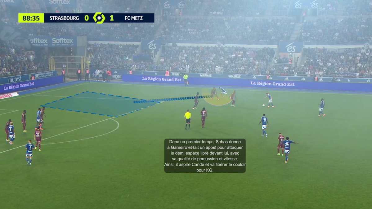 guillaume_vague's tweet image. 👀 Le but d&apos;Emegha contre Metz

🤝 Connexion Gameiro - Sebas
👥 Densité dans la surface
🌬️ Effacement de Sebas

Simplicité, spontanéité, efficacité. 🎯 #LiveRCS #RCSAFCM