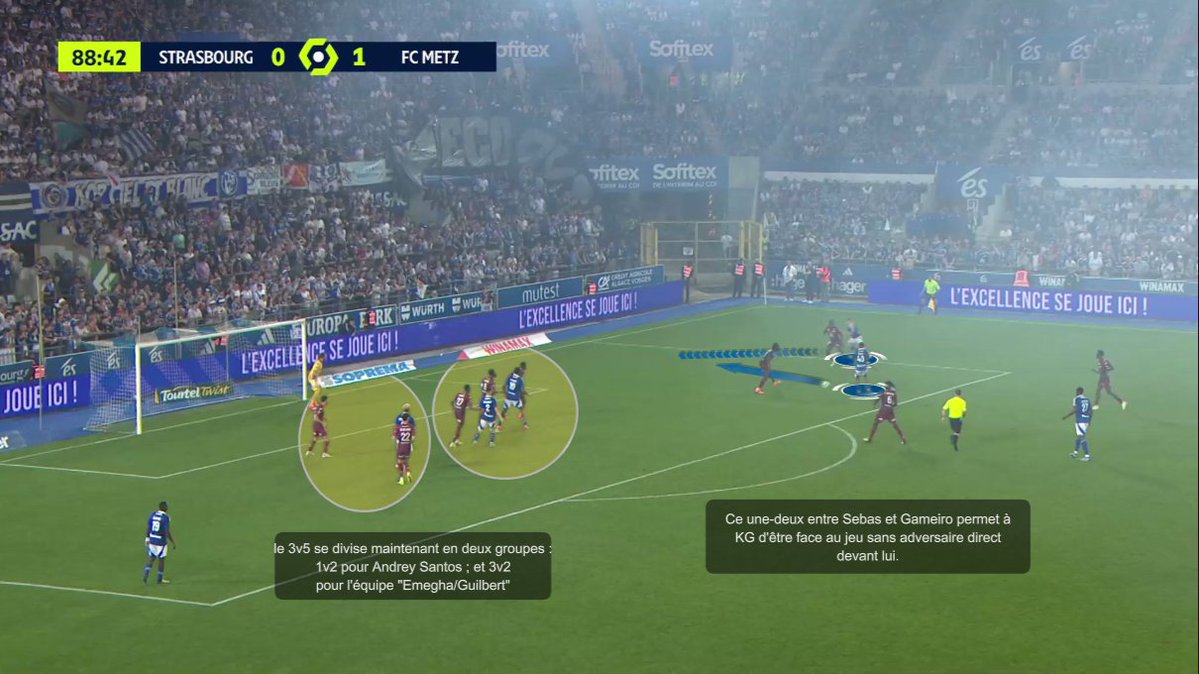 guillaume_vague's tweet image. 👀 Le but d&apos;Emegha contre Metz

🤝 Connexion Gameiro - Sebas
👥 Densité dans la surface
🌬️ Effacement de Sebas

Simplicité, spontanéité, efficacité. 🎯 #LiveRCS #RCSAFCM