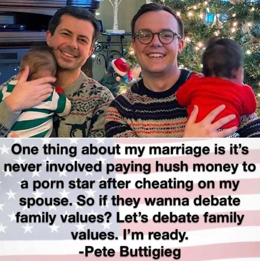 donkoclock's tweet image. It is Speaker Mike Johnson's turn to kiss the adultery ring to see Donald Trump get destroyed by Michael Cohen. #TrumpTrial

The MAGA Cult is not the party of family values. #MAGACultMorons 

Drop a 💙 if you agree with Pete Buttigieg! #VoteBlueToSaveAmerica