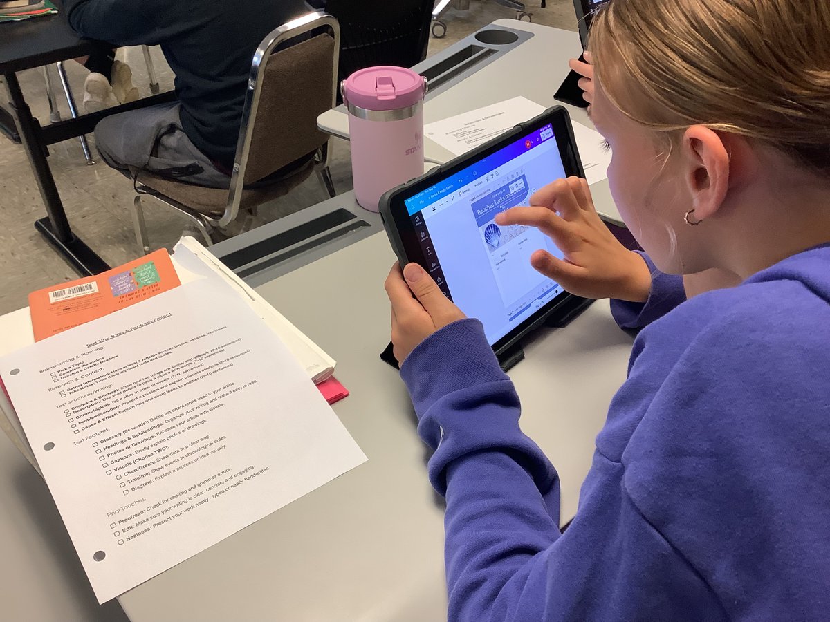 mrstechfarlin's tweet photo. Ss selected from a choice board of @CanvaEdu  templates to create feature articles utilizing various text features with their research.  They learned about Magic Eraser and Magic Expand(along with other amazing elements &amp; features in Canva).  @OSD135 @JerlingJayhawks https://t.co/trLrezMP11