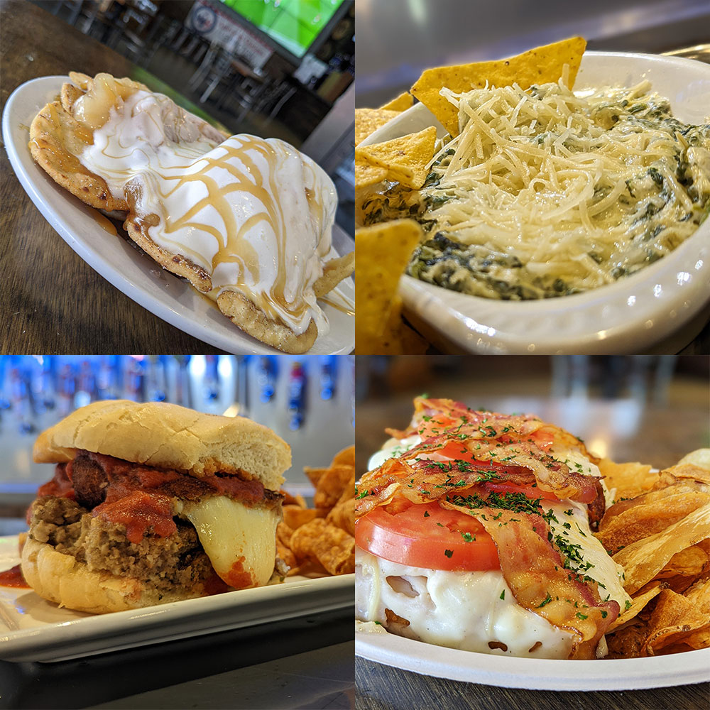 Some of our special menu items that didn't make the cut for our permanent menu. Which one would you bring back? 1) Apple Empanada 2) Spinach Artichoke Dip 3) Meatball Cheese Log Sandwich 4) Hot Brown