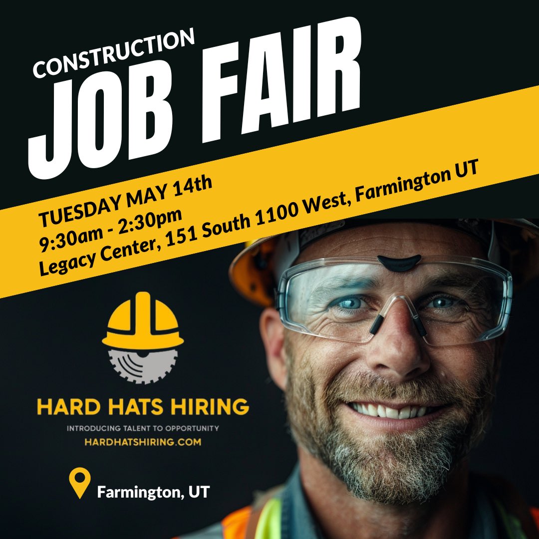 We’re at #HardHatsHiring today, promoting careers in #mining. Come check out the many opportunities available in Utah. #jobs