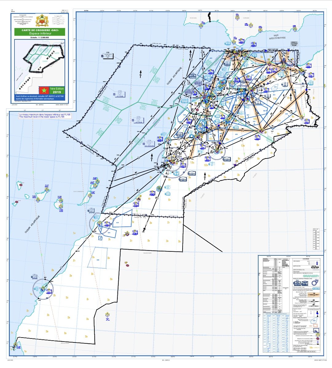 📌 المجال الجوي المغربي 🇲🇦

الخارطة تمثل المجال الجوي المغربي الرسمي الممثل بالخط الأسود المخطط المعتمدة من طرف المنظمة الدولية للطيران المدني ICAO أو(International Organization of Civil Aviation) التي تضم 180 دولة و #المغرب عضو موقع على بنودها.
(ماذا تلاحظ؟)
#الجزائر