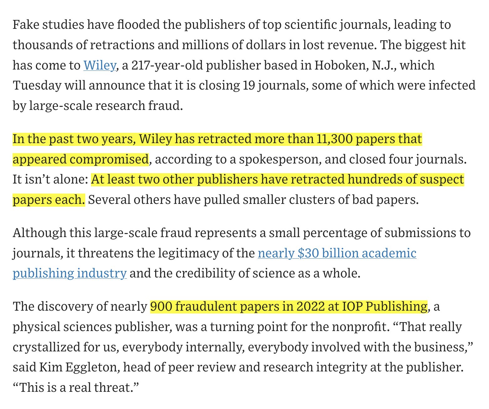 Colin Wright on X: &ldquo;The @WSJ reports on science publisher 