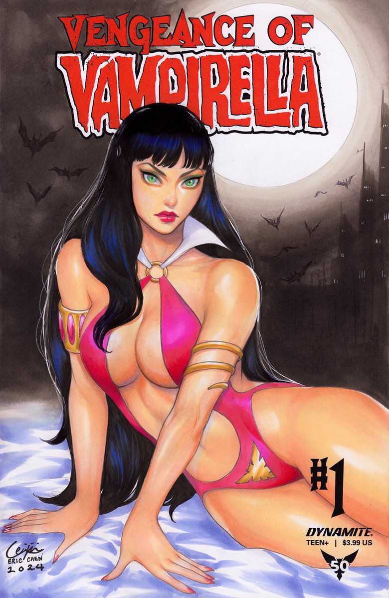 Vampirella blank Comic Cover drawing done! Some of my first ever covers were Vampirella for @DynamiteComics so I have a bit of a soft spot for her.