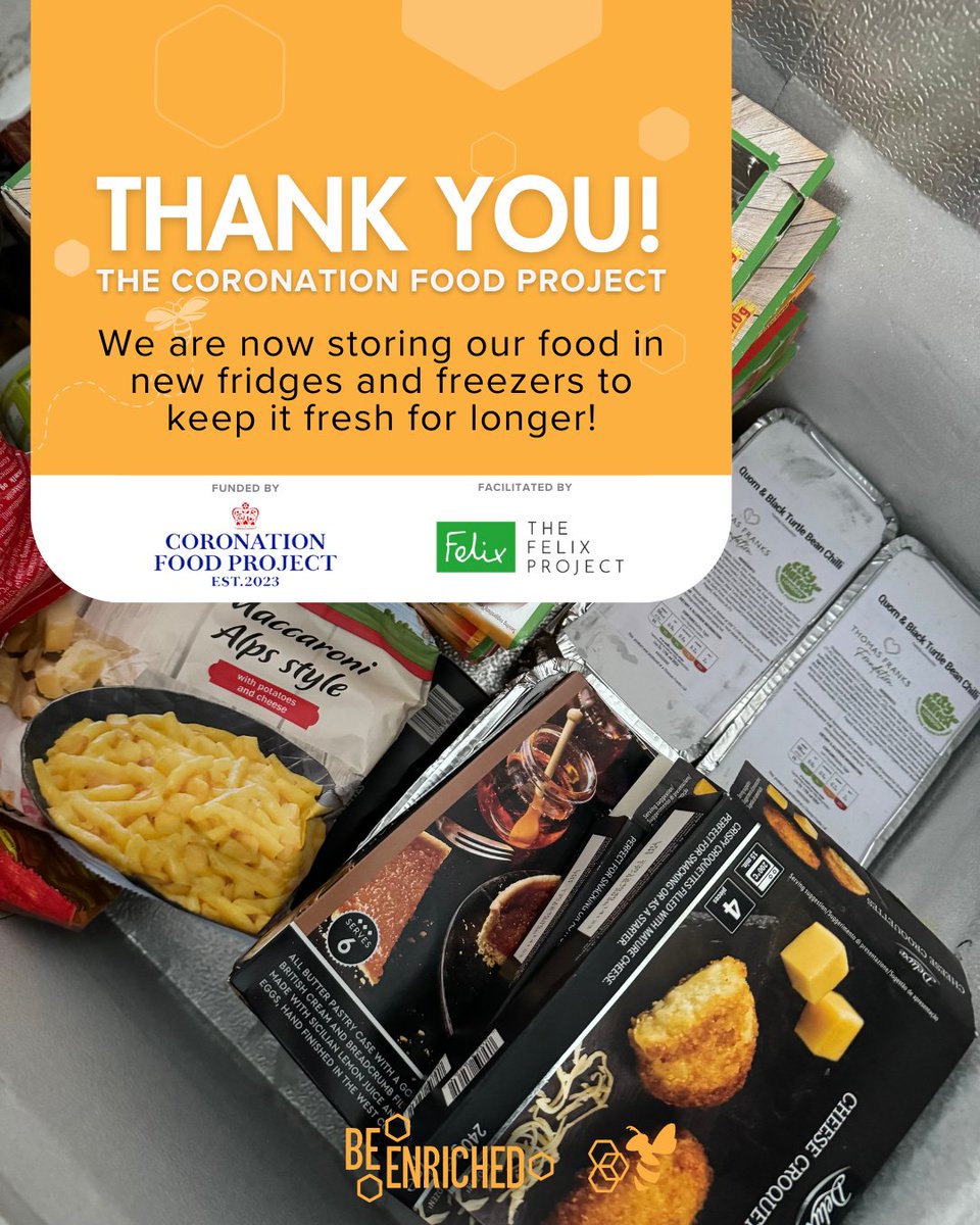 We're extremely grateful to @kingcharlesfund for donating new refrigerators and additional financial support to cover their energy costs! Thank you @thefelixproject for facilitating the donation 🌟 Now we can store even more surplus food to keep it fresher for longer🥦🍎