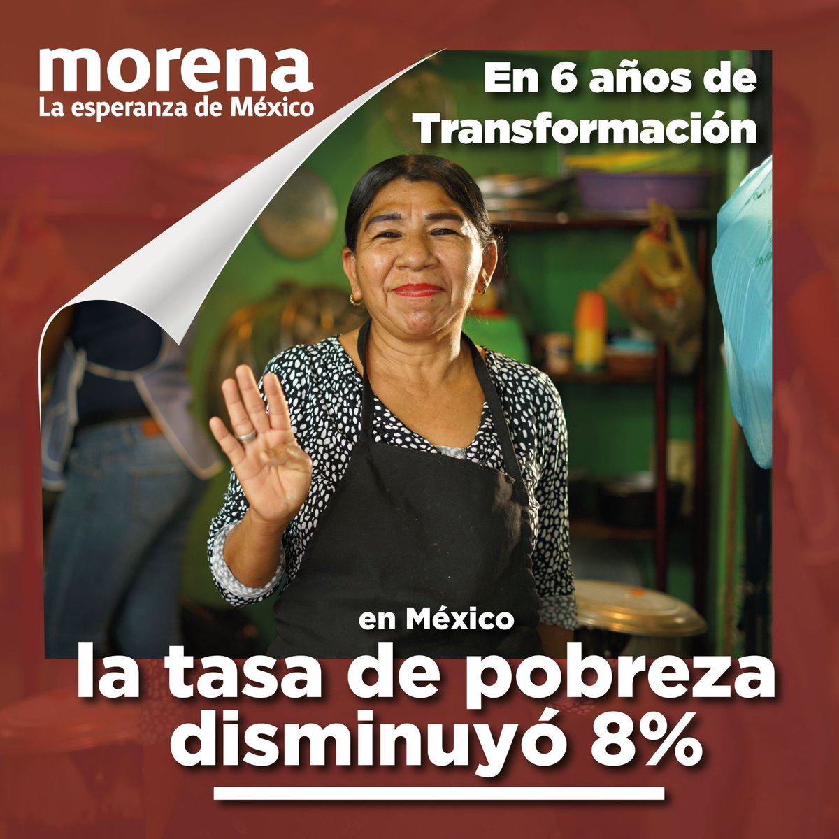Con el gobierno de la Cuarta Transformación, millones de mexicanas y mexicanos salieron de la pobreza. Gracias a que se pone primero a quienes más lo necesitan, nos va mejor a todas y a todos.
