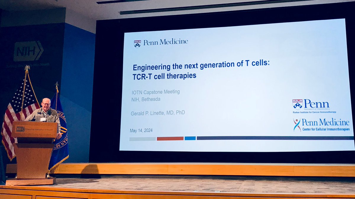 Dr. Gerald Linette @Penn is discussing engineering the next generation of T cells and T cell receptor (TCR) - T cell therapies for #ImmunoOncology. #IOTNCapstoneMeeting