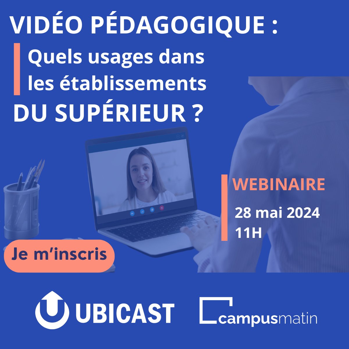 Engageante et ludique, la #vidéo facilite la compréhension des concepts complexes. 🎥 Mais comment l'intégrer efficacement dans l'#enseignement sup' ? 🧑‍🎓 👉 RDV le 28/05 à 11h lors de notre prochain #webinaire, avec notre partenaire @ubicast_video : ow.ly/7Vz550Rxakn