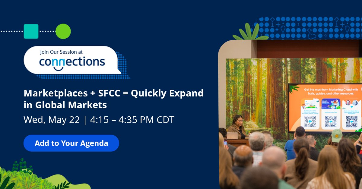 Take your #ecommerce business global. 🚀 Join #GSPANN at #SalesforceConnections2024 for a session: 'Marketplaces + SFCC = Quickly Expand in Global Markets.' 📅 Register now: ecs.page.link/o9niV @Salesforce #CommerceCloud #SalesforceConnections #DigitalSolutions #SFCC