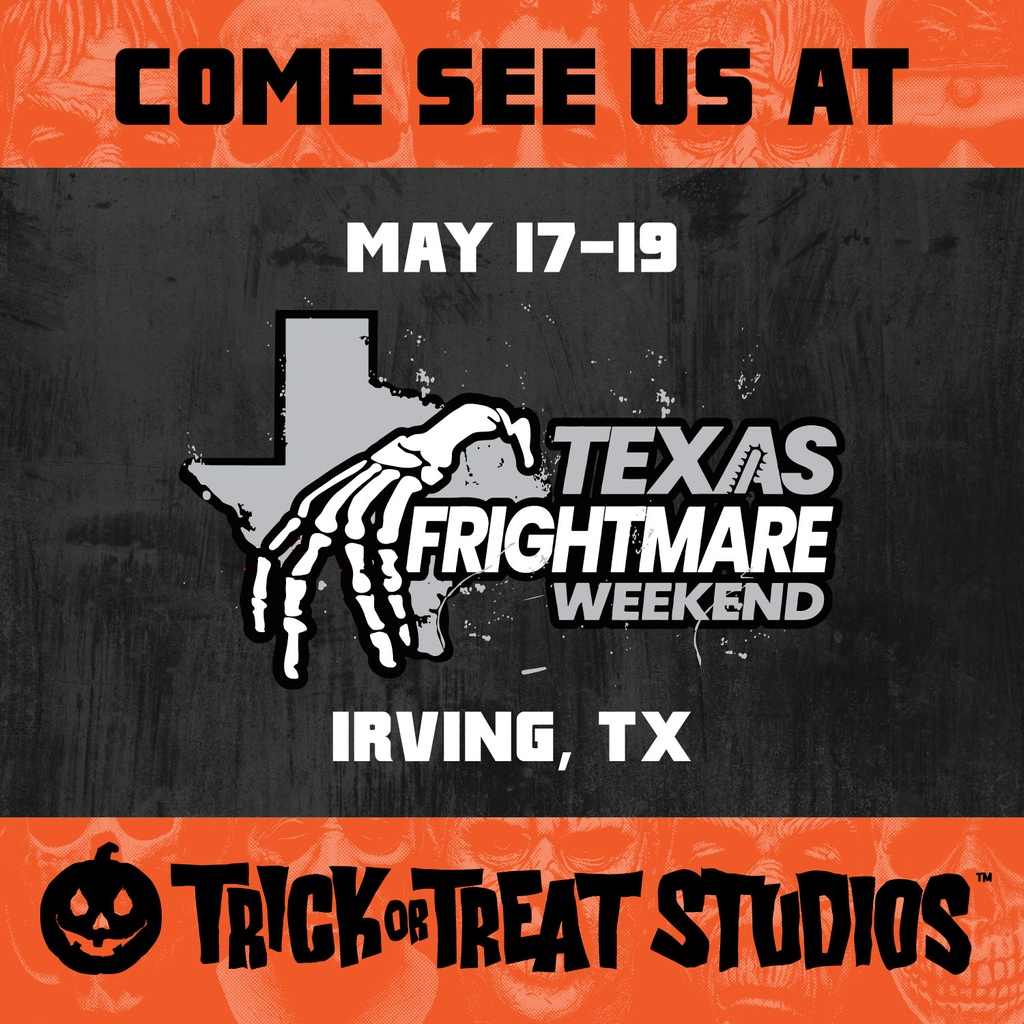 Are you heading to Texas Frightmare this weekend?⁠
⁠
Stop by the Trick or Treat Studios booth to shop our products in person!⁠
⁠
Or shop anytime online 🎃 trickortreatstudios.com⁠
⁠
#TrickorTreatStudios⁠