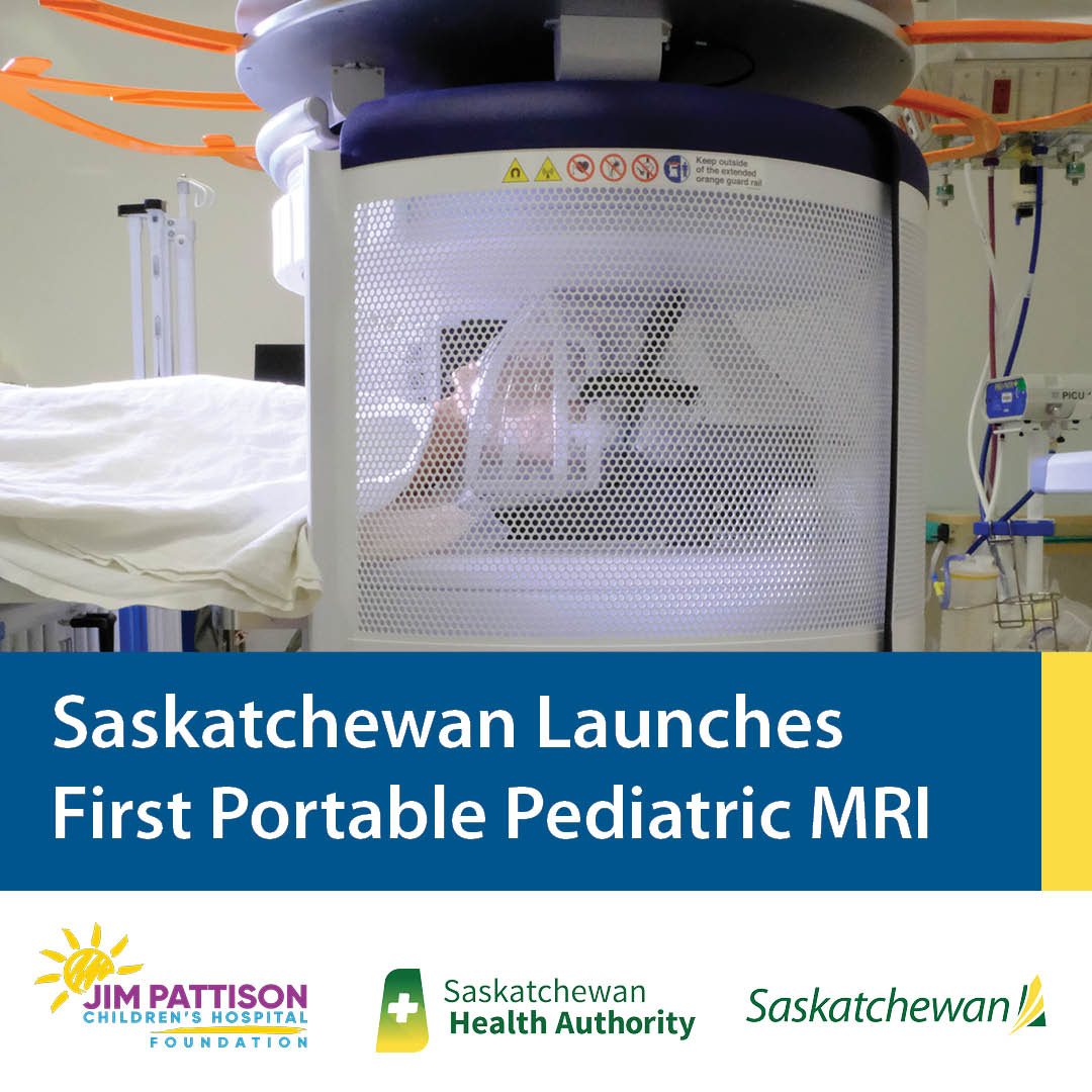 SKGov's tweet photo. The Ministry of Health, in partnership with the @SaskHealth, Jim Pattison Children’s Hospital Foundation and donors are proud to announce the launch of the first portable pediatric MRI machine in Saskatchewan. https://t.co/s508HAhQgU
