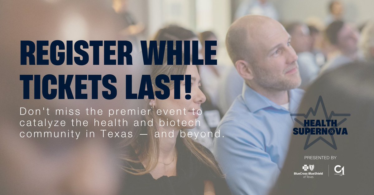 Connect at the nexus of #health & #biotech innovation NEXT WEEK at #HealthSupernova, sponsored by @BCBSTX | C1 Innovation Lab®!

🔬 Discover new tech in #patientexperience & #lifesciences
🎤 Hear from the leaders driving healthcare innovation forward

➡️ hubs.ly/Q02tY9zJ0