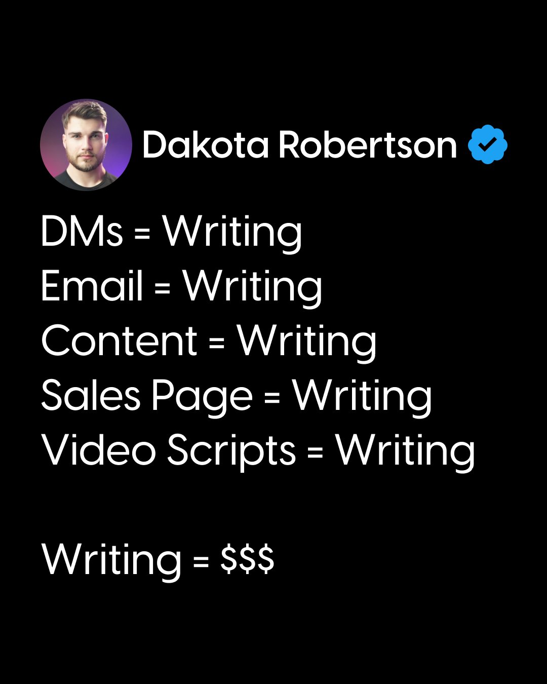 Dakota Robertson on X: &ldquo;Think writing is a waste of time? 4 years 