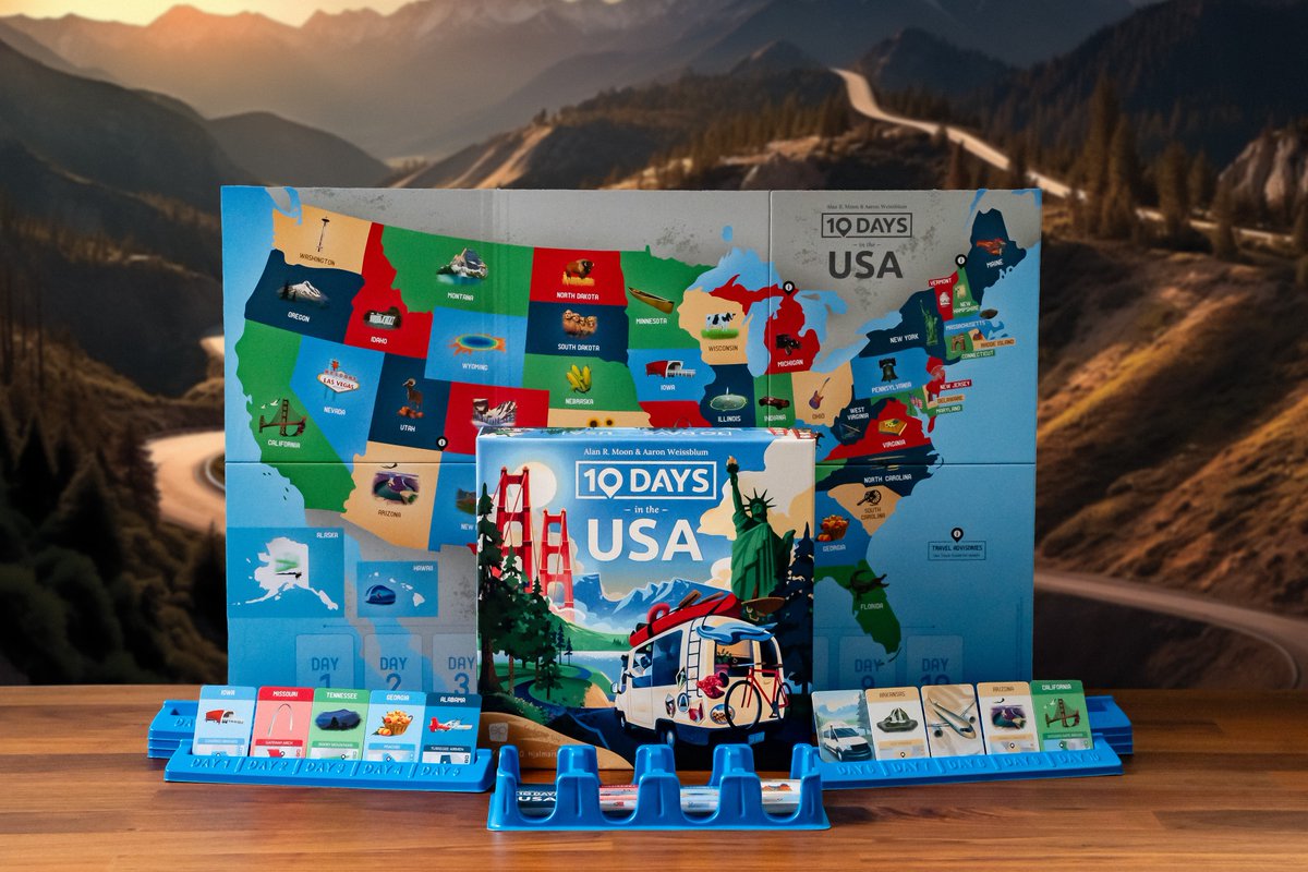 Our new edition of 10 Days in the USA is finally here! 

Join us in introducing this classic board game to a new generation of families! Featuring the same gameplay you know and love but with an updated look.

Available now! rebrand.ly/10DaysLP 🗺️