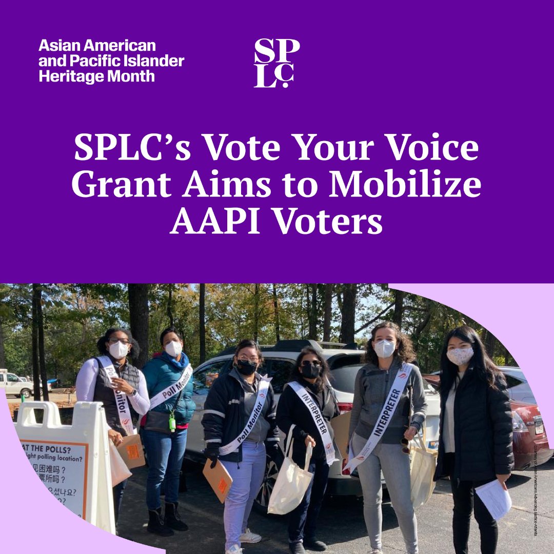 Nearly 60% of Americans of Asian descent voted in the 2020 election. The SPLC and the Community Foundation for Greater Atlanta are helping ensure full voter participation and fair representation for communities of color across the Deep South. #AAPIMonth bit.ly/3ePmFz1