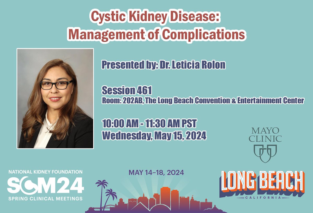 Look forward to tomorrow's (May 15) NKF Presentations by Drs. Nelson Leung, Leticia Rolon, Neera Dahl, and pharmacisit, Erin Barreto @nkf @erin_barreto @ndahl48 @LeticiaRolonMD #MayoClinicKidney