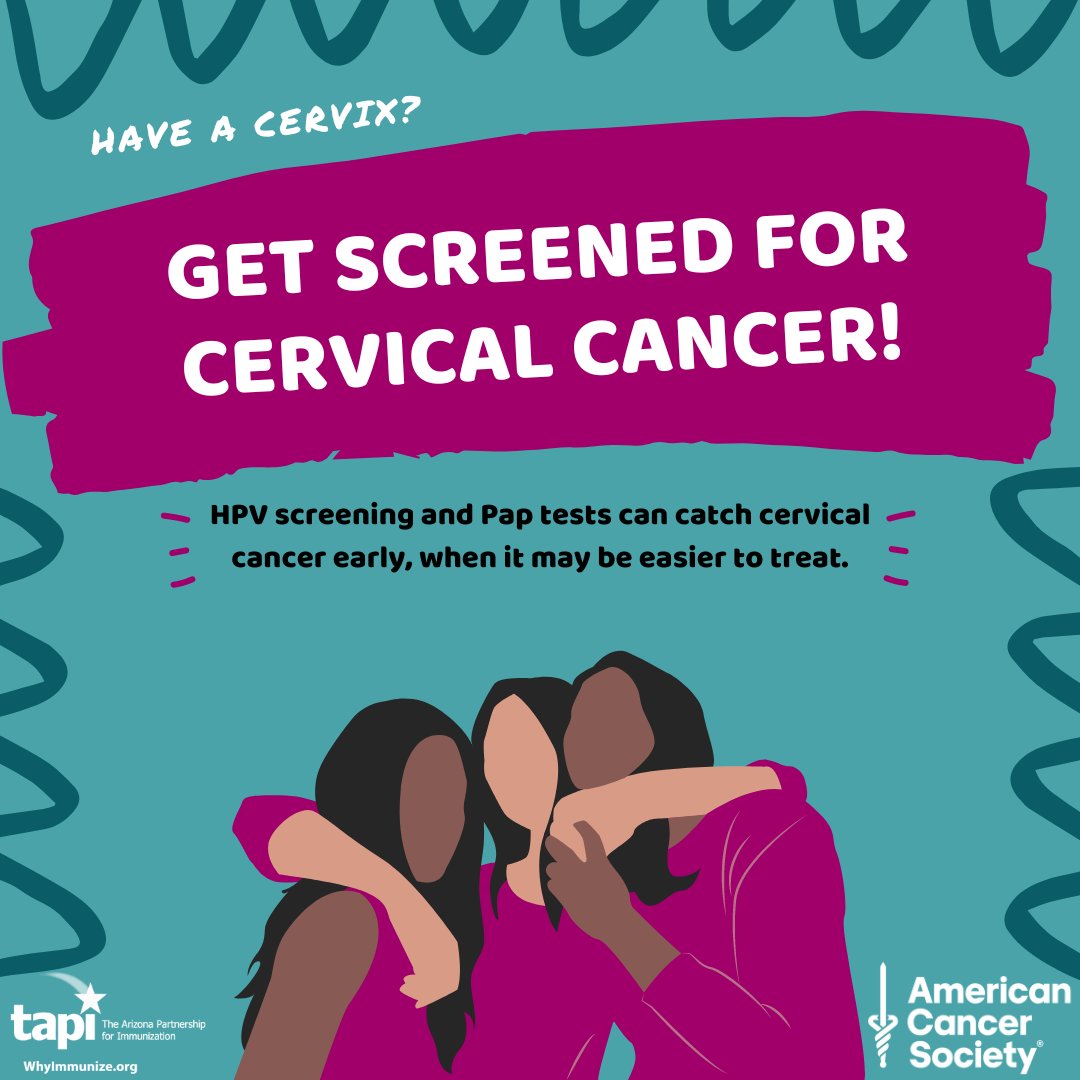 May is #WomensHealthcareMonth! Do you have a cervix? Make an appointment in May to get screened for cervical cancer. While you are there, be sure to ask your provider if you are a good candidate for the HPV vaccine. #WomensHealthWeek @ACSArizona