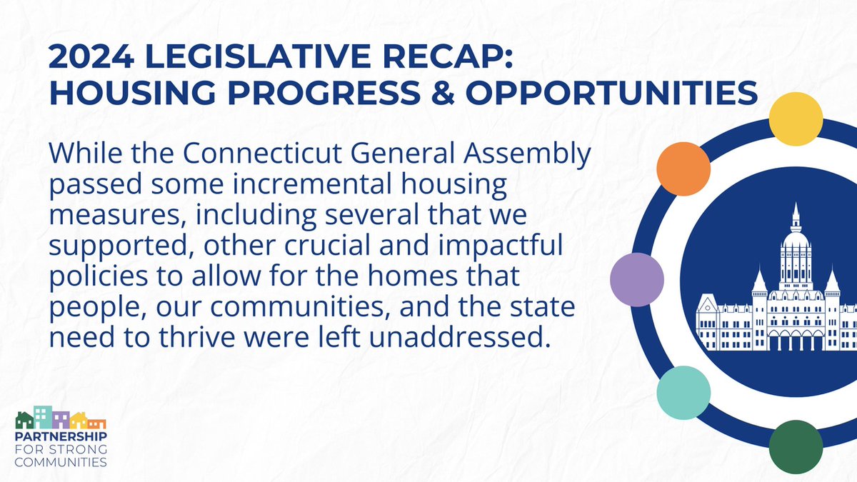 Thanks to our collective advocacy, several incremental housing policy changes passed, while other critical investments and reforms were left on the table.

Read our full 2024 legislative session recap here: bit.ly/3ykfxog

#HereForHousing
